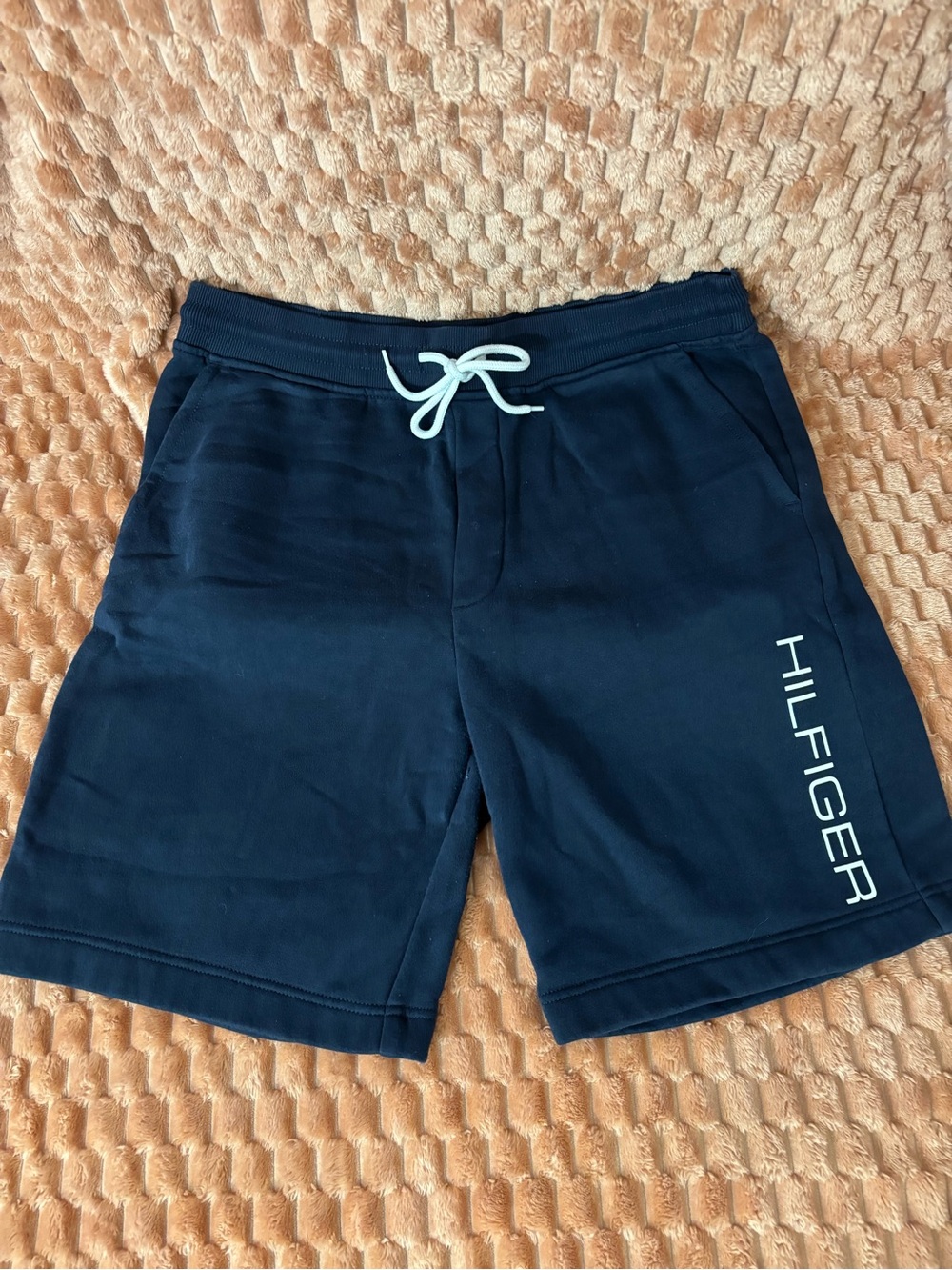 Tommy Hilfiger Navy Athletic Drawstring Shorts with White Logo